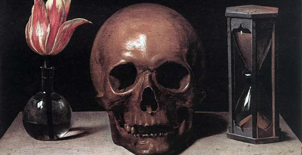 A tulip, skull and hourglass in Philippe de Champaigne's Vanitas