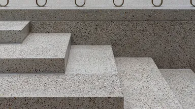 Minimalist concrete steps in bright daylight