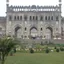 The Bara Imambara in Lucknow seen across its forecourt
