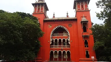 The red-brick facade of the Madras High Court in Chennai